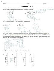 Mathematics Homework Fraction Busters And Equations Course Hero