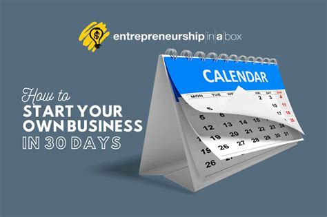 How To Start Your Own Business In 30 Days Entrepreneurship In A Box