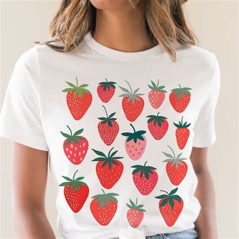 Strawberry Shirt Kawaii Shirt Aesthetic Clothes Cottagecore Etsy