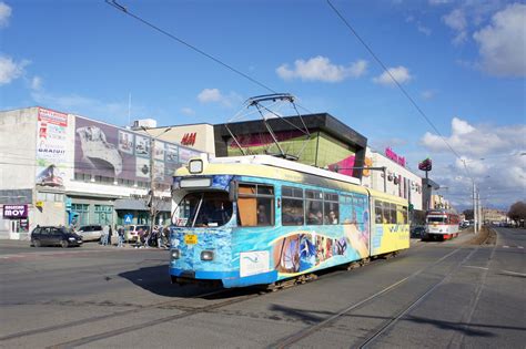 Rumänien Straßenbahn Tram Arad Duewag GT6 Wagen 36 ehemals