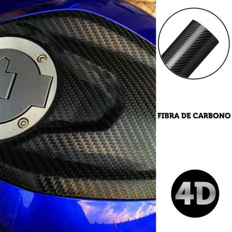 Vinil Adesivo Envelopamento Fibra Carbono Preto 4D 1m X 30cm ALLTAK