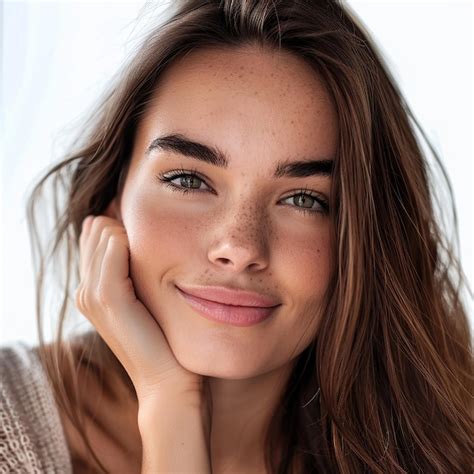 Premium Photo Photo Portrait Of Beautiful Naturally Brunette Woman