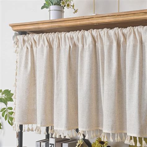 Amazon A Monamour Kitchen Curtain Under The Sink Solid Beige Linen