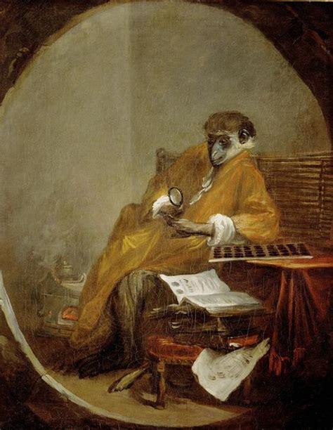 Le singe antiquaire Jean Baptiste Siméon Chardin en reproduction