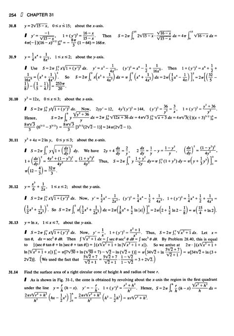 Solution Mg University Solved Problems In Calculus Chapter 31 Integrals For Surface Area Work