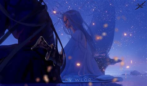 HD Wallpaper Night Lights Elf Princess Ghost Blade By Wlop