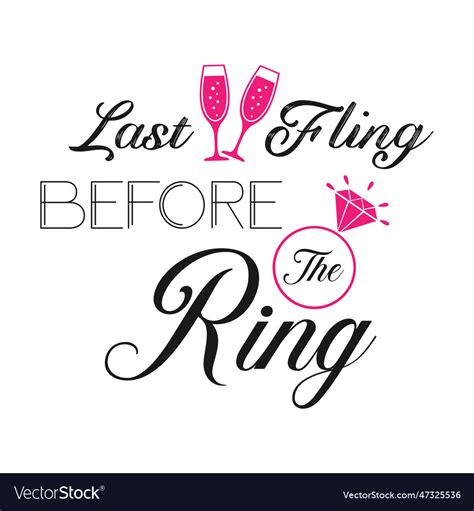 Last Fling Before The Ring Royalty Free Vector Image