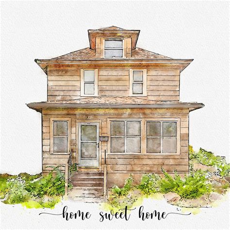 Custom Watercolor House Portraitwatercolor House Etsy