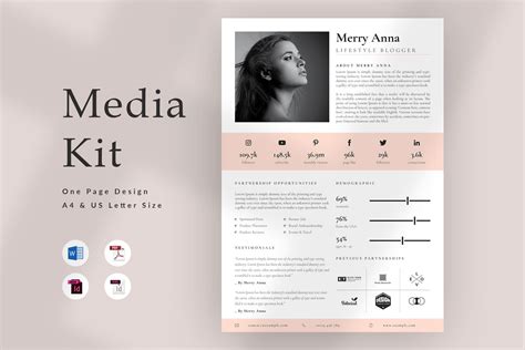 Influencer Media Kit Media Kit Template Fashion Blogger Media Kit