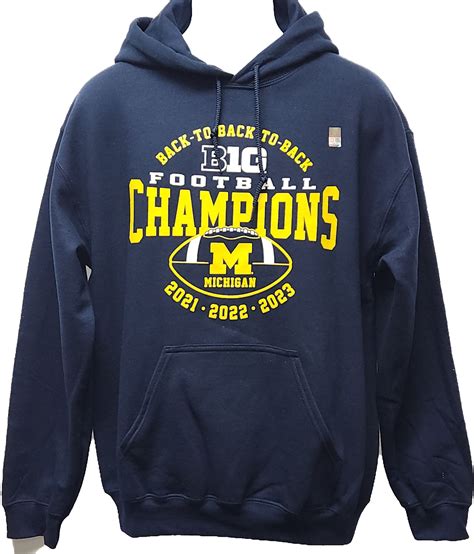 U of M Wolverines 2023 Big 10 Champ 3 Peat Hoodie