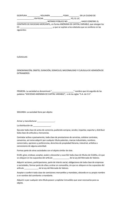 ACTA Formato Acta Constitutiva Para Trabajo De Ensayo En El Cual Te