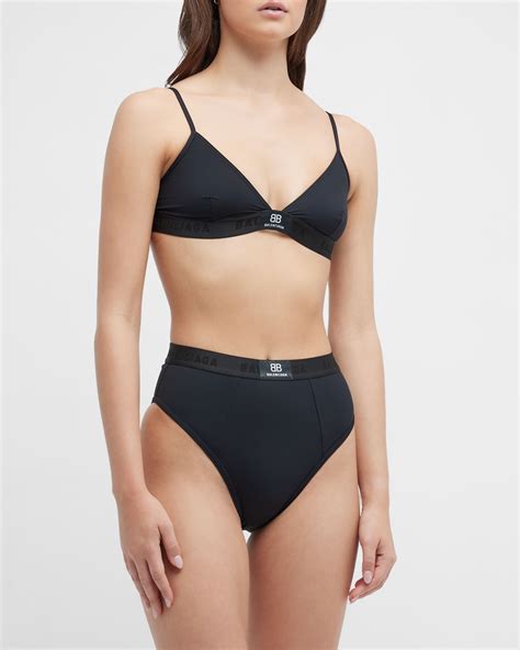 Balenciaga Two Piece Sporty Bikini Set W Logo Detail Neiman Marcus