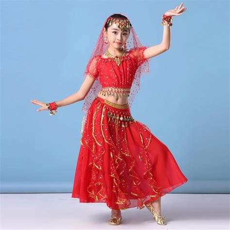 Girls Kids Indian Belly Dance Costumes For Children Kindergarten Belly