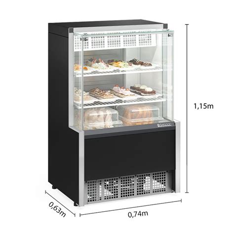 Vitrine Refrigerada Confeitaria Dupla Ação GPEA 075R PR Gelopar Preta