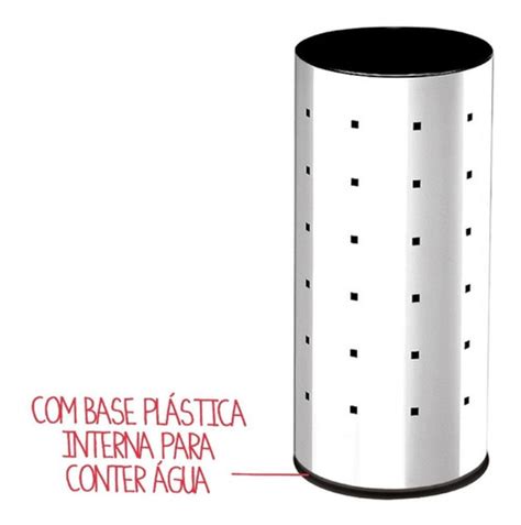 Cesto Aco Inox Alpha X Brinox Porta Guarda Chuva Lixeira