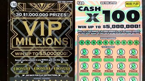 VIP Millions Cash X100 Scratchers 50 Session New York Lottery