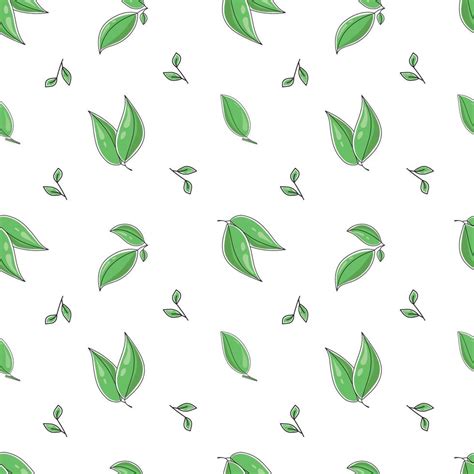 Vector seamless pattern tea leaves. 13653393 Vector Art at Vecteezy