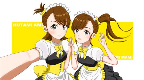 Brunette Twins Two Women Anime Anime Girls The Idolm Ster Futami