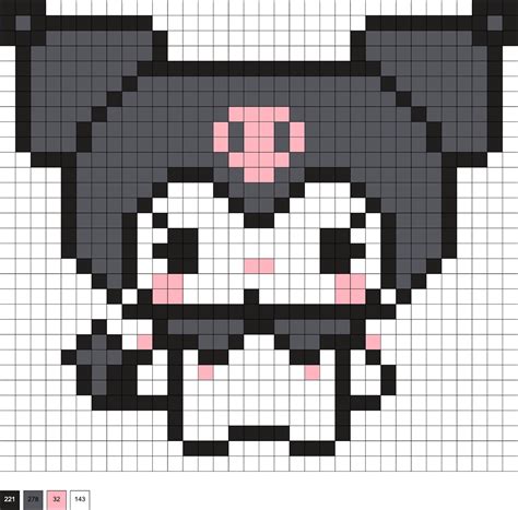 Kuromi Pixel Art Pixel Art Pattern Pixel Art Pixel Art Grid Sexiezpix