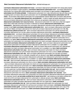 Fillable Online Blank Commission Disbursement Authorization Form