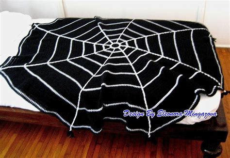 Love Crochet Spider Web Halloween Afghan Throw Blanket 60 Halloween