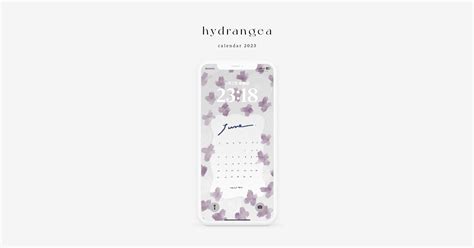 2023 Jun〈 Iphone Calendar 〉hydrangea Ver｜白水 桃花