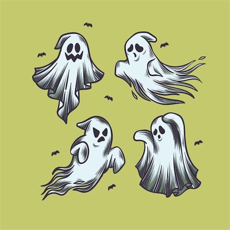 Colecci N Fantasmas De Halloween Dibujados A Mano Vector Gratis