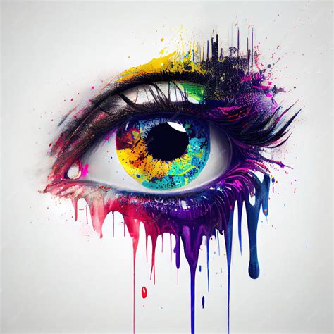 Premium Photo | Abstract colorful eye watercolor painted on white ...