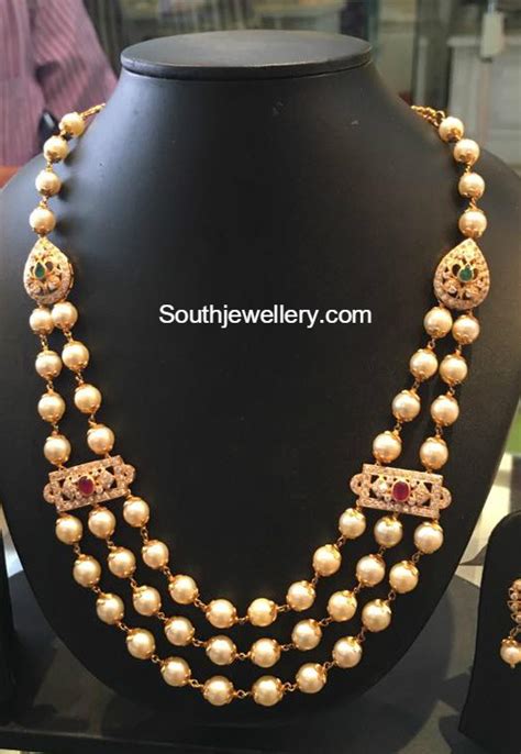 CZ South Sea Pearls Mala Indian Jewellery Designs