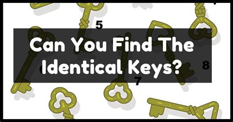 Can You Find The Identical Keys Only 3 Of Americans Can