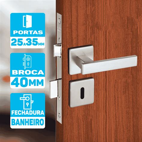 Fechadura Para Porta Interna Quarto Broca 40mm Pado Inox Int Fech Zm