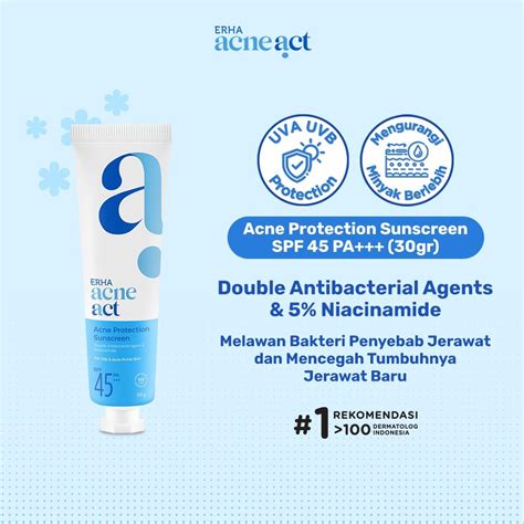 Jual ERHA Sunscreen Wajah Jerawat AcneAct Acne Protection Sunscreen