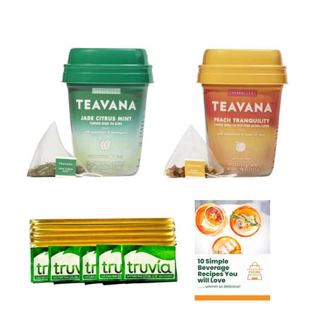 Tea Set -Teavana Jade Citrus Mint Green Tea, Peach Tranquility Herbal ...