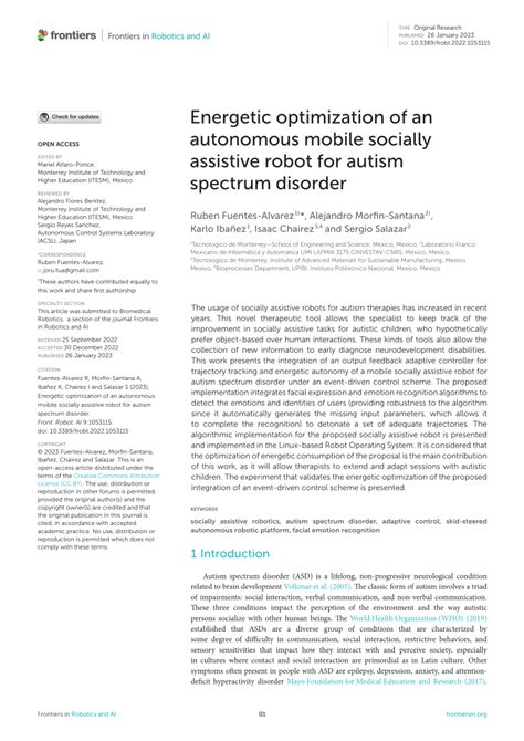 Pdf Energetic Optimization Of An Autonomous Mobile Socially Assistive