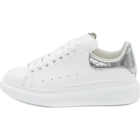 Baskets Alexander Mcqueen Mc Pour Femme Et Homme Blanche Et Silver