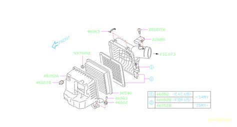 2013 Subaru Crosstrek Premium Air Filter Housing Lower 46052FJ010