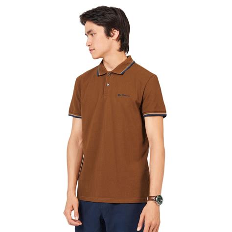 Ben Sherman Mod Tipped Signature Pique Polo Shirt In Ginger