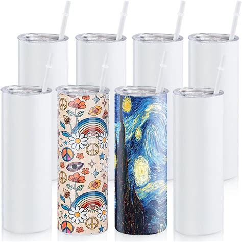 Amazon Pcs Sublimation Tumblers Bulk Oz Blank Skinny