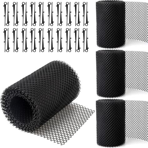 Ndswkr 4 Pack Gutter Guard Mesh Rolls 6 Inch X 20 Feet Plastic Gutter Leaf Guards With 40 Clip