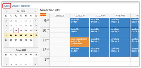 HTML5 Doctor Appointment Scheduling (JavaScript/PHP/MySQL) | DayPilot Code