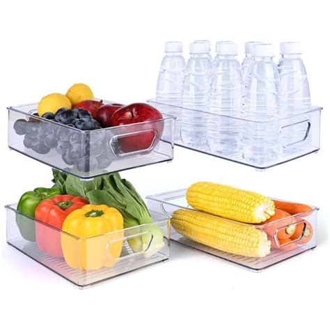 Rangement Frigo Transparent Lot De 4 Boite De Rangement Bac