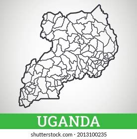 Simple Outline Map Uganda Vector Graphic Stock Vector Royalty Free