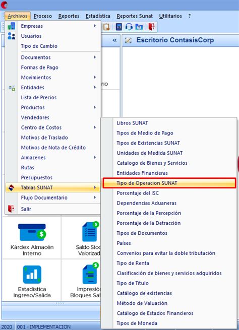 Tipo De Operaci N Sunat Soporte Contasiscorp