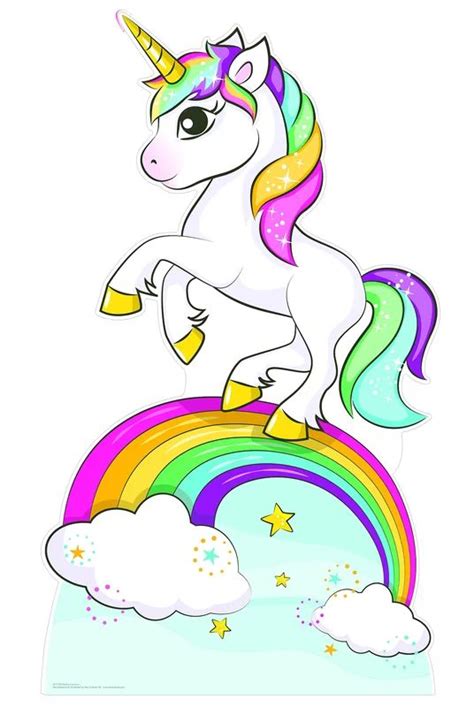 Star Cutouts Rainbow Unicorn Cardboard Standup | Wayfair | Pintura do ...