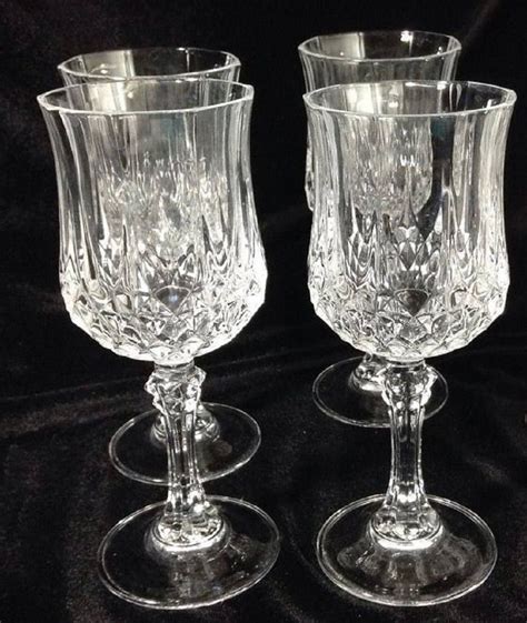 Set Of 4 Longchamps Crystal Stemware Crystal Wine Goblets Etsy Crystal Stemware Antique