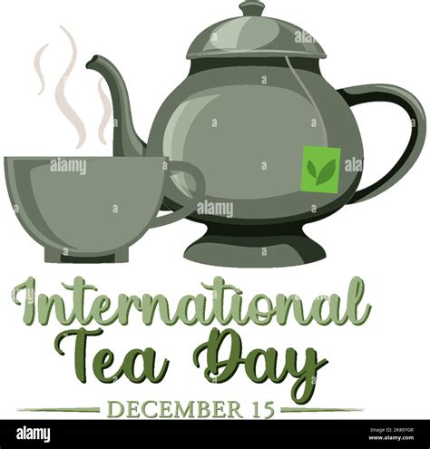 International Tea Day Text Banner Design Illustration Stock Vector