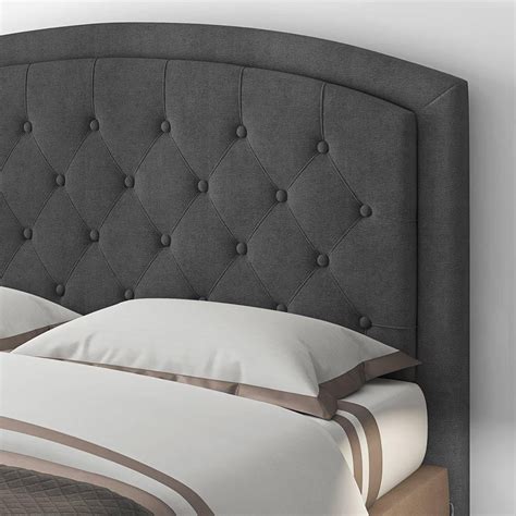 Cabeceira De Cama Queen Capitonê Tradicional Suede Cinza Chumbo Ilha