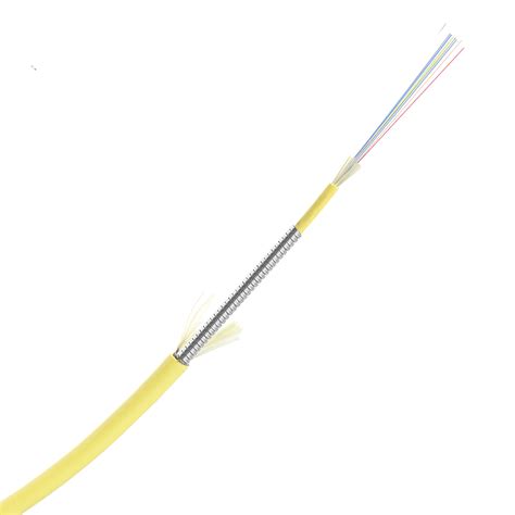 24 Fiber OS2 250um Plenum Indoor Armored Fiber Optic Cable TiniFiber