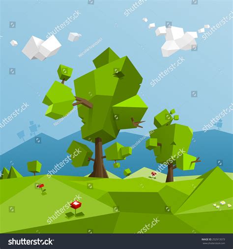 Low Poly Landscape Stock Vector (Royalty Free) 252913573 | Shutterstock