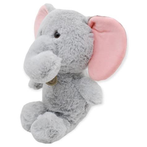 Elefante De Peluche Con Orejas Rosas 34 Cm Altura PUUF